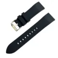 Detalle de la correa de reloj de silicona negra con una hebilla metálica resistente y duradera. - 18mm / Negro