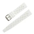 Correa de reloj de silicona blanca de repuesto con agujeros transpirables y patron texturizado. - Blanco