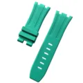 Correa de reloj fluoroelastómero turquesa detalle, caucho texturizado de repuesto. - 28mm / Verde