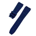 Vista detallada de la correa de reloj de silicona azul con diseño texturizado resistente. - 24mm / Azul
