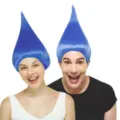 Parrucca capelli Troll blu divertente anti-gravità costume Halloween festa cosplay - Blu
