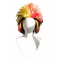 Parrucca da tifoso con bandiera nazionale colorata per eventi sportivi e feste di carnevale. - Nero/Rosso/Giallo