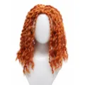Parrucca sintetica riccia arancione soffice con riga in mezzo capelli corti ondulati moda - Arancione