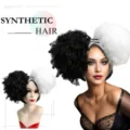 Synthetic hair wig black and white curly afro wig for Halloween party cosplay costume wear. - White
