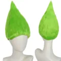 Green troll wig funny anti-gravity spike short hair costume party Halloween style - Green