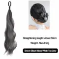 Synthetisch haarstukje krullende knot bruin grijs gekleurd haar styling accessoire. - Grijs Gemarkeerd