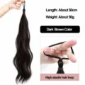 Synthetisch haar knot extensie donkerbruin 50cm 50g elastische lus haarstyling tool - Donkerbruin