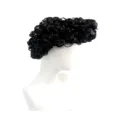 Men black short curly wig fluffy fashion synthetic hair headgear daily styling piece - Black