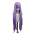Lila lange glatte Anime Cosplay Perücke 80cm mit Pony für Kostümpartys und Events - Dunkelviolett