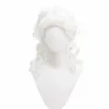 Parrucca riccia bianca in stile corte retro europea per cosplay di Halloween capelli naturali. - Bianco