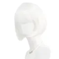 White Bob Wig Short Straight Hair with Bangs Synthetic Everyday Wear Styling Accessory SKU - White