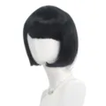 Short black bob wig with straight bangs for women everyday versatile fashion styling. - Black