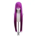 Lila lange glatte Cosplay Perücke mit Pony, 80 cm Anime Haarteil für Kostümpartys und Events. - Fuchsie