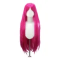 Lange rosa glatte Cosplay Perücke 80cm hitzebeständige Kunsthaare für Anime Kostüm Party - Fuchsia