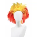 Red and yellow spiky wig for fans, colorful low-temperature fiber festival party hair. - Red Yellow Red