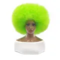 Neon green afro wig synthetic short curly hair clown costume party performance cosplay fluffy - Green