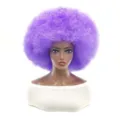 Vibrant purple afro wig short fluffy synthetic curly clown party costume hair for festivals - Purple