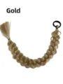 Gold synthetic braided hair extension ponytail high ponytail hair tie fashion long hair piece - Gold