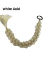 Synthetic Blonde Braided Hair Ponytail Extension Hair Tie White Gold Color Variant - Platinum