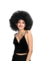 Black fluffy afro wig for party costume synthetic hair short clown wig variant display - Black