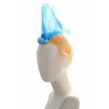 Punk blue mohawk wig costume hairpiece for party cosplay football match funny dress up - Blue & White