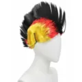Drôle de perruque punk Mohawk noir rouge jaune costume de fête postiche coiffe de festival - Drapeau de l'Allemagne