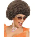 Parrucca afro riccia marrone per festa cosplay e accessorio costume divertente - Marrone scuro