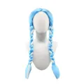 Blue white twin braided wig synthetic hair cosplay costume party performance hair piece extension - Blue & White