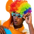 Parrucca afro colorata per feste, divertente accessorio per costume da clown, capelli da tifoso vivaci. - Arcobaleno
