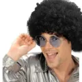 Parrucca afro nera per costume da festa, accessorio di capelli ricci per carnevale ed eventi. - Nero