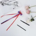 Kids hair bow ribbon wig hairpin colorful ponytail cute hair accessory decoration - American Flag Straight