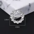 Exquise bague foulard ronde en strass, accessoire clip coin de vêtement alliage 1.9cm. - FSK-07 Rond Strass