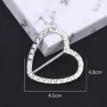 Boucle foulard cœur strass clip d'angle en alliage design cristal scintillant accessoire. - FSK-01 Cœur Strass