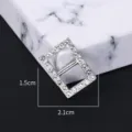 Boucle écharpe rectangle strass alliage accessoire fixation coin vêtement 1.5x2.1cm - FSK-11 Rectangle Strass