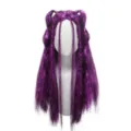 Synthetic purple wig with metallic tinsel threads and long braided hairstyles, 26 inches. - Purple
