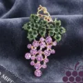 Vintage grape brooch crystal rhinestone pin elegant women fashion luxury jewelry accessory - Purple