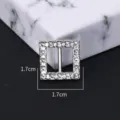 Elégante boucle d'écharpe carrée en strass accessoire de vêtement en métal 1.7cm - FSK-10 Carré Strass