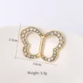 Hebilla de bufanda mariposa estrás dorada elegante aleación clip esquina 3.6cm nuevo - FSK20-1 Dorado Mariposa Strass