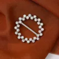 Hebilla de bufanda de diamantes redonda elegante clip de esquina de ropa 3.6cm - FSK23-1 Redondo Strass