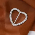 Hebilla de bufanda de corazón con diamantes de imitación brillantes aleación moda - FSK25-1 Corazón Strass