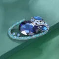Vintage retro style mple krystallini karfitsa strass kompsos krama accesouar endymaton. - Στυλ Αντίκ Ασημί Σκούρο Μπλε (XD824070-1) / Αντίκ Ασημί Σκούρο Μπλε