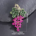 French vintage style grape rhinestone brooch, elegant gold crystal lapel pin for women. - Pink