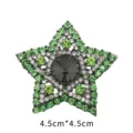 Spilla vintage di lusso a stella con strass, cristallo verde e lega per moda femminile. - Spilla Stella (XD7479-3) / 1 Pezzo / Verde
