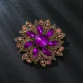 Spilla fiore strass viola vintage in lega spilla corsetto per accessori di abbigliamento donna - Stile Fiore Viola (XD825545-2)