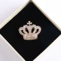 Glänzende Kristall Krone Brosche Strass Legierung Kleidung Zubehör Geschenke Damen - Kronenstil (4071865) / Einzelpackung / Champagnergold