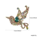 Vintage multi-color rhinestone flying bird brooch elegant antique alloy animal pin accessory - Retro Large Hummingbird (XD823331)