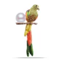 Elegant rhinestone and pearl parrot bird brooch, vintage style metal fashion accessory. - Pearl Parrot (XD825458)