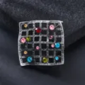 Broche grille strass alliage style ethnique rétro femmes accessoire de mode bijoux - Style Sculpté Grille Géométrique (XD825409)