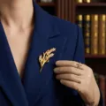 Ρετρό καρφίτσα στάχυτος με στρας για γυναίκες, κομψή πολυτελής διακοσμητική καρφίτσα. - Xd9111-1
