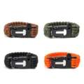 Lot de 4 bracelets de survie en paracorde avec sifflet et allume-feu pour urgence en plein air. - Multicolore